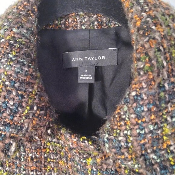 Dark/Bright Multicolor Distressed Seams Tweed Moto Style Short Jacket Size 0 - Picture 4 of 7